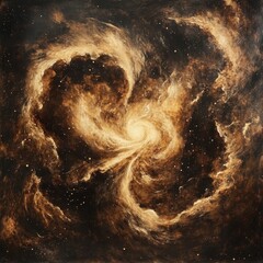 Fototapeta premium Golden Spiral Galaxy: An Abstract Celestial Masterpiece of the Deep Space