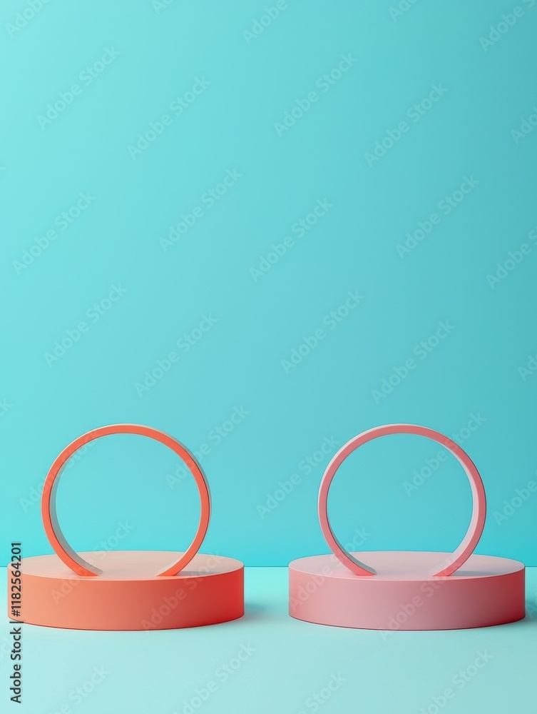 Poster surreal product display studio high-resolution image turquoise background artistic viewpoint vibrant
