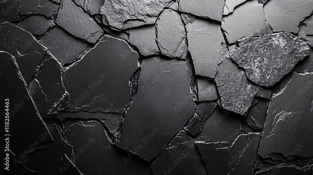 Aufkleber black slate rock texture creating a rugged and monochromatic surface design