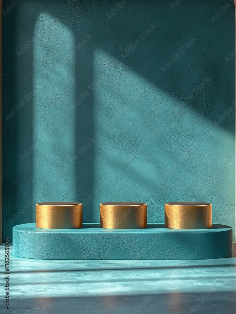 Poster surreal product display studio setting high-resolution imagery warm golden light minimalistic design