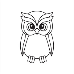 line drawing of owl Vector Design