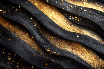Luxurious black and gold abstract background with glitter, perfect for elegant designs