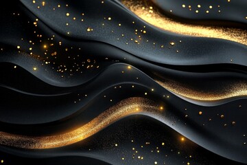Luxurious black and gold abstract background with glitter, perfect for elegant designs