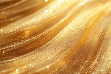 Golden fabric glittering under a soft sunlight, creating a luxurious and elegant textured background