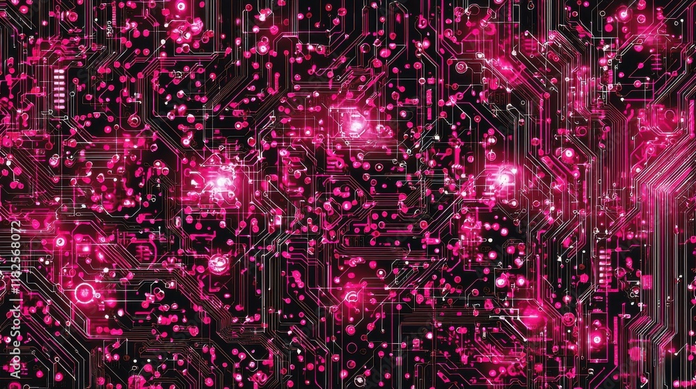 Poster dynamic abstract circuit board background technology concept digital art vibrant environment close-u