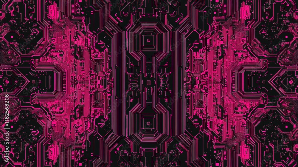 Poster dynamic abstract circuit board design digital art technology futuristic environment aerial view inno