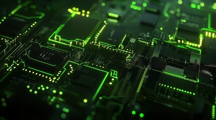 Abstract circuit board design digital technology visual art futuristic environment close-up view innovation concept