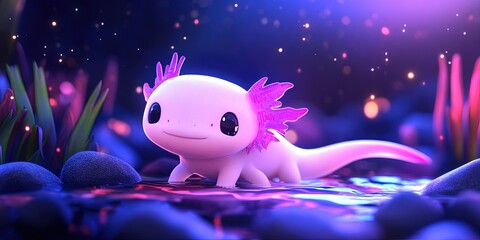 2D animation axolotl