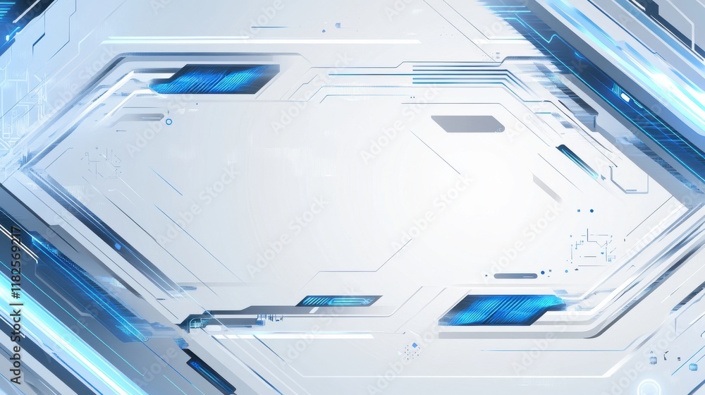 Poster dynamic abstract circuit board background in blue technology digital art modern high-tech futuristic