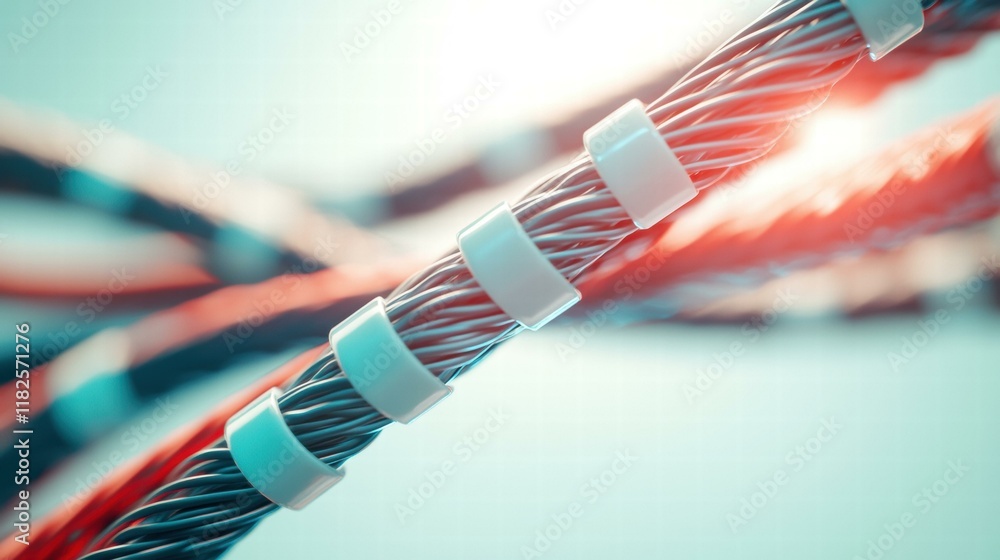 Poster Interconnected cables with protective sheathing. AI.