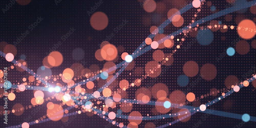 Poster abstract bokeh background with glowing lights