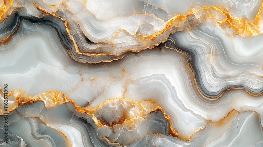 Poster elegant gray and gold marble texture with swirling patterns creating a luxurious feel