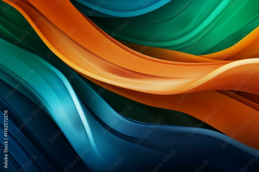 Poster smooth and vibrant curves intertwining, forming an abstract design with a sense of motion and energy