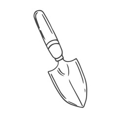 Garden shovel vector sketch isolated on white background