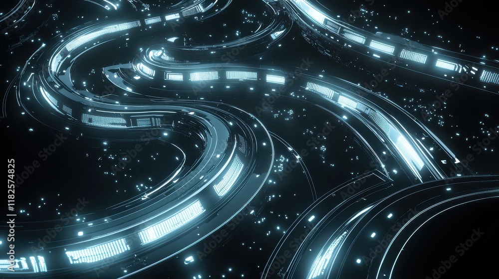 Poster abstract circuit design digital realm visual art futuristic environment dynamic perspective technolo
