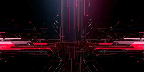 Obraz premium Abstract digital art in red and black.
