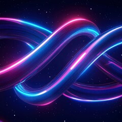 Obraz premium Abstract Neon Glowing Lines Digital Art