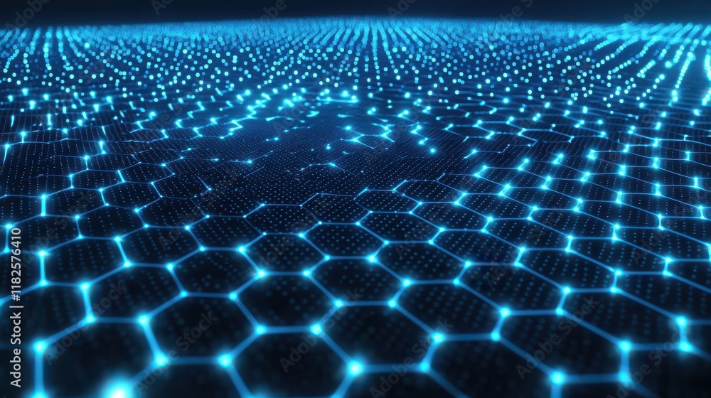 Poster futuristic network visualization digital realm abstract concept high-tech environment aerial view di