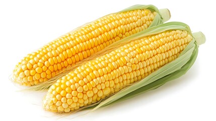 Yellow Grain Corn Isolated on White Background with Texture for Popcorn Copy Space Image