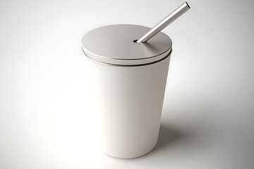 White Coffee Cup Design in Minimalist Style