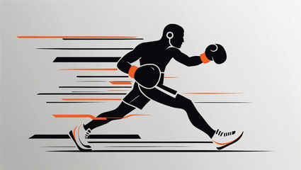 Dynamic boxing illustration showcasing a skilled fighter in action during training hours