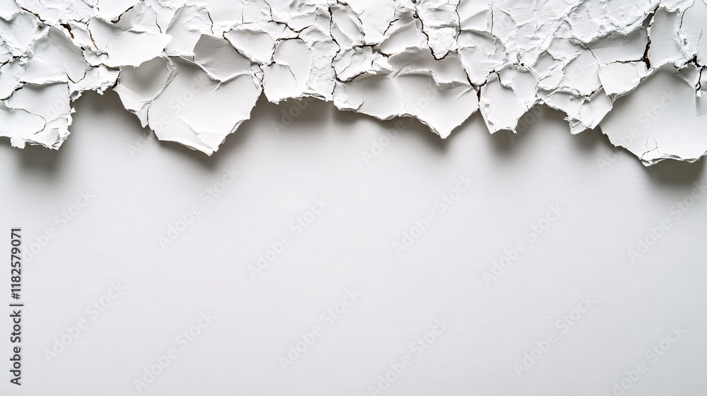 Poster textured abstract background of torn white paper on smooth surface