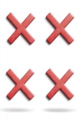 A simple design featuring four red crosses on a white background, suitable for various medical and healthcare-related uses