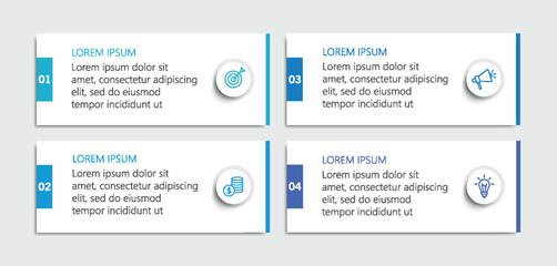 Business infographic design template with 4 options or steps