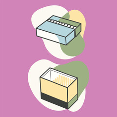  matchbox vector illustration set.