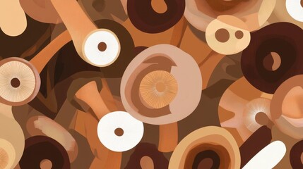 Abstract Mushroom Art: A Vibrant Display of Nature's Beauty