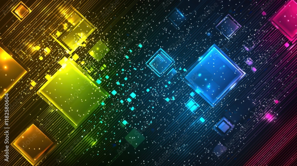 Poster futuristic abstract technology background digital art creation colorful design modern environment vi