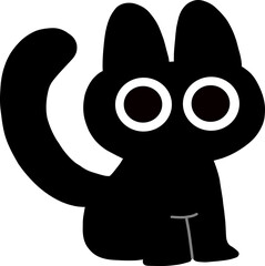 Hand drawn cute black cat vector image
