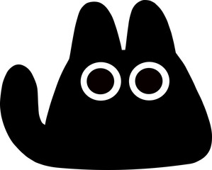 Hand drawn cute black cat vector image