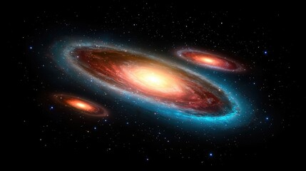 Exploring cosmic galaxies in deep space astrophotography dark universe aerial view astronomy concepts