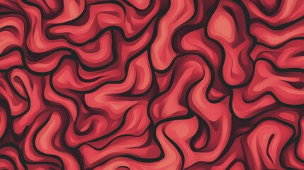 Stunning Red Abstract Pattern Design with Intricate Flowing Shapes