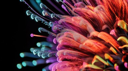 A detailed view of a flower with numerous petals