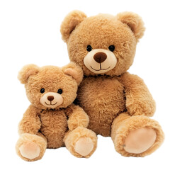 Obraz premium Adorable Brown Teddy Bears Plush Toys Stuffed Animals Soft Cute Family Friendship C