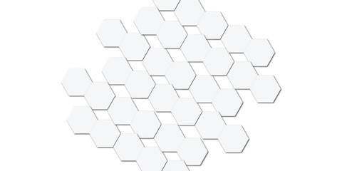 Fototapeta premium Abstract technology white geometric hexagon on transparent concept design honeycomb shape vector. 