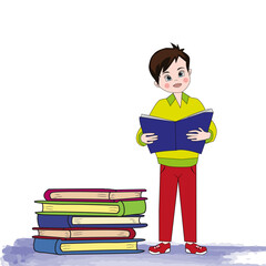 Niño leyendo un libro.