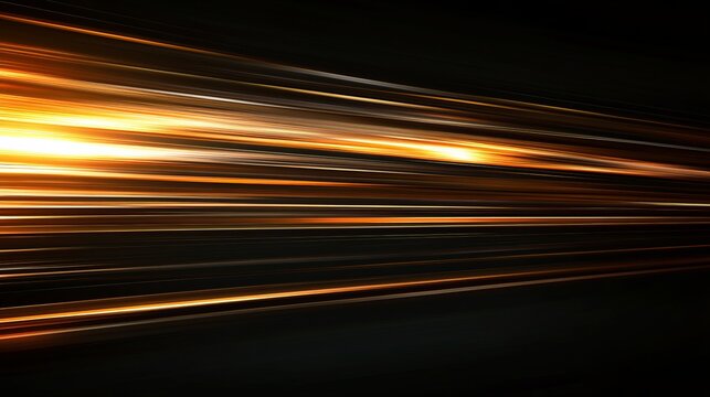 Abstract light trails with golden streaks in motion - Powered by Adobe