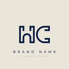 Obraz premium H and C logo design. HC abstract Letters Logo Monogram. This logo design is the process of creating a visual symbol that represents a brand, company, or individual.