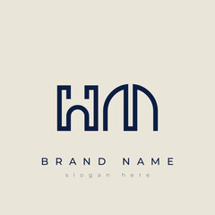 Fototapeta premium H and M logo design. HM abstract Letters Logo Monogram. This logo design is the process of creating a visual symbol that represents a brand, company, or individual.