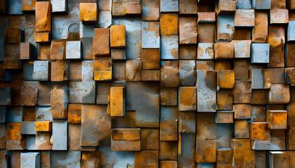 background made of wooden cubes