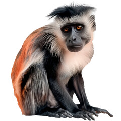 Obraz premium African Gelada Baboon. Isolated on transparent background.