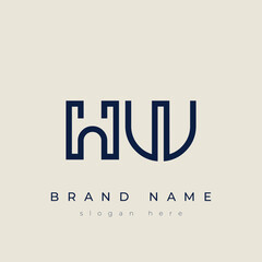 H and W logo design. HW abstract Letters Logo Monogram. This logo design is the process of creating a visual symbol that represents a brand, company, or individual.