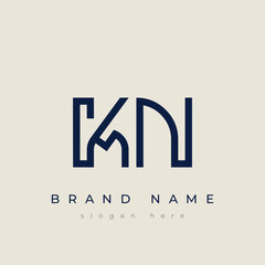 K and N logo design. KN abstract Letters Logo Monogram. This logo design is the process of creating a visual symbol that represents a brand, company, or individual.