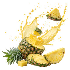 pineapple slices on a fork
