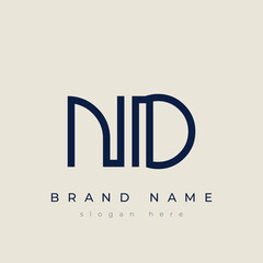 N and D logo design. ND abstract Letters Logo Monogram. This logo design is the process of creating a visual symbol that represents a brand, company, or individual.