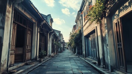 Obraz premium Ancient Alleyway in a Historic Town