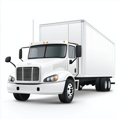 Illustration of realistic delivery truck on white background